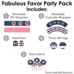 Big Dot Of Happiness Last Sail Before The Veil - Nautical Bachelorette And Bridal Shower Favors And Cupcake Kit - Fabulous Favor Party Pack - 100 Pc