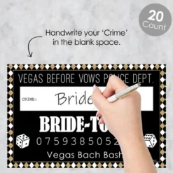 Big Dot Of Happiness Vegas Before Vows - Las Vegas Bridal Shower Or Bachelorette Party Mug Shots - Photo Booth Props Mugshot Signs - 20 Count
