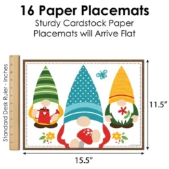 Big Dot Of Happiness Garden Gnomes - Party Table Decorations - Forest Gnome Party Placemats - Set Of 16 -Aurora Party Sales GUEST 9f64c170 371c 4a6a b88f 62b9d616f2b1