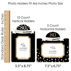 Big Dot Of Happiness Adult 80th Birthday - Gold - Birthday Party Picture Centerpiece Sticks - Photo Table Toppers - 15 Pieces -Aurora Party Sales GUEST 9f82e908 d479 4ab5 8b12 869fa0841a77