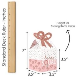 Big Dot Of Happiness Bride Squad - Square Favor Gift Boxes - Rose Gold Bridal Shower Or Bachelorette Party Bow Boxes - Set Of 12 -Aurora Party Sales GUEST 9ffeb3aa e371 4dd4 bc77 1be306317e36