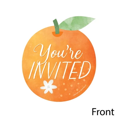 Big Dot Of Happiness Little Clementine - Shaped Fill-In Invitations Orange Citrus Baby Shower Or Birthday Party Invitation Cards With Envelopes 12 Ct 2 Big Dot Of Happiness Little Clementine - Shaped Fill-In Invitations Orange Citrus Baby Shower Or Birthday Party Invitation Cards With Envelopes 12 Ct - Image 2