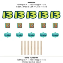 Big Dot Of Happiness Boy 13th Birthday - Official Teenager Birthday Party Centerpiece Sticks - Table Toppers - Set Of 15 10 Big Dot Of Happiness Boy 13th Birthday - Official Teenager Birthday Party Centerpiece Sticks - Table Toppers - Set Of 15 -Aurora Party Sales GUEST a1614269 fdfa 4114 832b 2a0366c60e2c