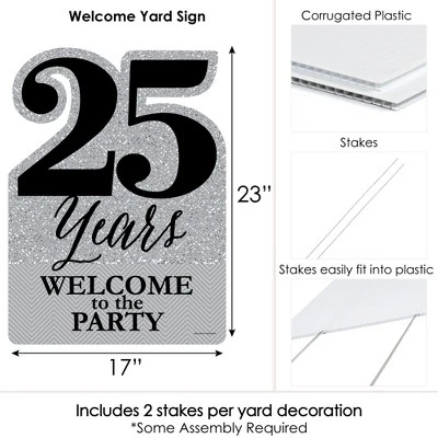 Big Dot Of Happiness We Still Do - 25th Wedding Anniversary - Party Decorations - Anniversary Party Welcome Yard Sign 6 Big Dot Of Happiness We Still Do - 25th Wedding Anniversary - Party Decorations - Anniversary Party Welcome Yard Sign - Image 6