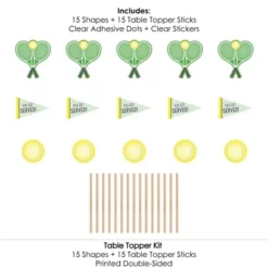 Big Dot Of Happiness You Got Served - Tennis - Baby Shower Or Tennis Ball Birthday Party Centerpiece Sticks - Table Toppers - Set Of 15 -Aurora Party Sales GUEST a1dd00d2 d637 44ba 8696 145fb91356ce