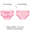 Big Dot Of Happiness Baby Girl - Diaper Shaped Raffle Ticket Inserts - Pink Baby Shower Activities - Diaper Raffle Game - Set Of 24