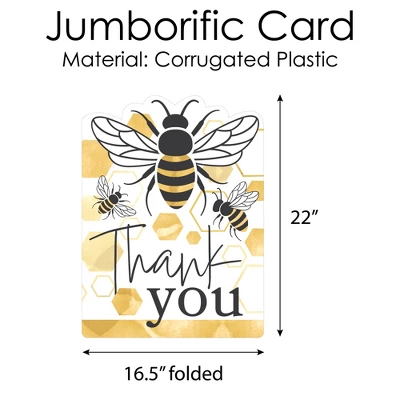 Big Dot Of Happiness Little Bumblebee - Thank You Giant Greeting Card - Big Shaped Jumborific Card - 16.5 X 22 Inches 3 Big Dot Of Happiness Little Bumblebee - Thank You Giant Greeting Card - Big Shaped Jumborific Card - 16.5 X 22 Inches - Image 3