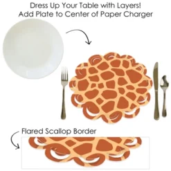 Big Dot Of Happiness Giraffe Print - Safari Party Round Table Decorations - Paper Chargers - Place Setting For 12 -Aurora Party Sales GUEST a33b61f2 29b2 4046 a4bc 17c45ee2deb3
