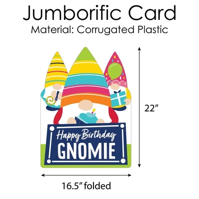 Big Dot Of Happiness Gnome Birthday - Happy Birthday Giant Greeting Card - Big Shaped Jumborific Card 3 Big Dot Of Happiness Gnome Birthday - Happy Birthday Giant Greeting Card - Big Shaped Jumborific Card - Image 3