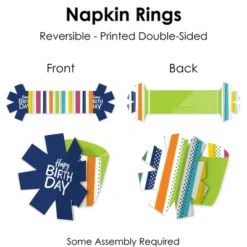 Big Dot Of Happiness Cheerful Happy Birthday - Colorful Birthday Party Paper Napkin Holder - Napkin Rings - Set Of 24 -Aurora Party Sales GUEST a367e12a 6b5a 4e4e 9496 57f8377c2d86