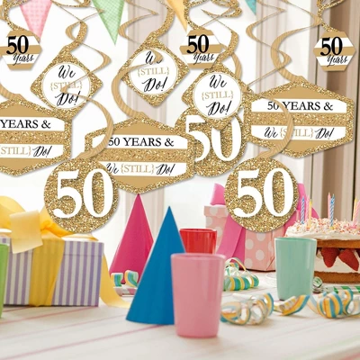 Big Dot Of Happiness We Still Do - 50th Wedding Anniversary - Anniversary Party Hanging Decor - Party Decoration Swirls - Set Of 40 1 Big Dot Of Happiness We Still Do - 50th Wedding Anniversary - Anniversary Party Hanging Decor - Party Decoration Swirls - Set Of 40
