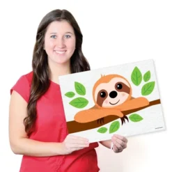 Big Dot Of Happiness Let's Hang - Sloth - Party Table Decorations - Baby Shower Or Birthday Party Placemats - Set Of 16 -Aurora Party Sales GUEST a45da1a1 6dd4 4c4a ad3d ae507968f0f0