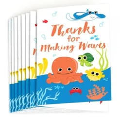 Big Dot Of Happiness Under The Sea Critters - Birthday Party Or Baby Shower Thank You Cards (8 Count)