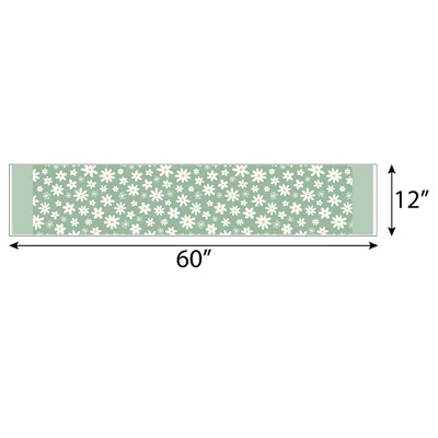Big Dot Of Happiness Sage Green Daisy Flowers - Petite Floral Party Paper Table Runner - 12 X 60 Inches 2 Big Dot Of Happiness Sage Green Daisy Flowers - Petite Floral Party Paper Table Runner - 12 X 60 Inches - Image 2