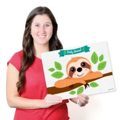 Big Dot Of Happiness Let's Hang - Sloth - Paper Birthday Party Coloring Sheets - Activity Placemats - Set Of 16 -Aurora Party Sales GUEST a5478d1a 2bc6 49cf 8255 efa78a03ec78