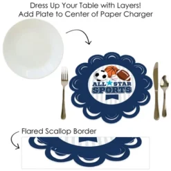 Big Dot Of Happiness Go, Fight, Win - Sports - Baby Shower Or Birthday Party Round Table Decorations - Paper Chargers - Place Setting For 12 -Aurora Party Sales GUEST a54f4017 9bfd 4a97 86fc 1fd2c95dc3e2