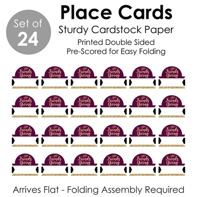 Big Dot Of Happiness Elegant Thankful For Friends - Friendsgiving Thanksgiving Party Tent Buffet Card - Table Setting Name Place Cards - Set Of 24 4 Big Dot Of Happiness Elegant Thankful For Friends - Friendsgiving Thanksgiving Party Tent Buffet Card - Table Setting Name Place Cards - Set Of 24 - Image 4