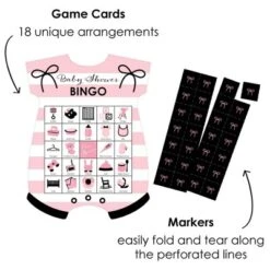 Big Dot Of Happiness Paris, Ooh La La - Picture Bingo Cards And Markers - Paris Themed Baby Shower Shaped Bingo Game - Set Of 18