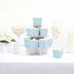 Big Dot Of Happiness Blue Checkered Party - Party Mini Favor Boxes - Treat Candy Boxes - Set Of 12