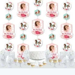 Big Dot Of Happiness Run Wild Horses - Pony Birthday Party DIY Dangler Backdrop - Hanging Vertical Decorations - 30 Pieces