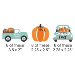 Big Dot Of Happiness Happy Fall Truck - Paper Straw Decor - Harvest Pumpkin Party Striped Decorative Straws - Set Of 24