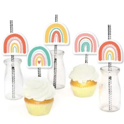 Big Dot Of Happiness Hello Rainbow - Paper Straw Decor - Boho Baby Shower And Birthday Party Striped Decorative Straws - Set Of 24 -Aurora Party Sales GUEST a823fb07 301e 45c0 badf 8a23d080cf14