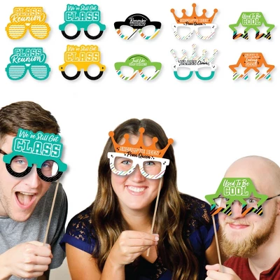 Big Dot Of Happiness Still Got Class Glasses - Paper Card Stock High School Reunion Party Photo Booth Props Kit - 10 Count 1 Big Dot Of Happiness Still Got Class Glasses - Paper Card Stock High School Reunion Party Photo Booth Props Kit - 10 Count