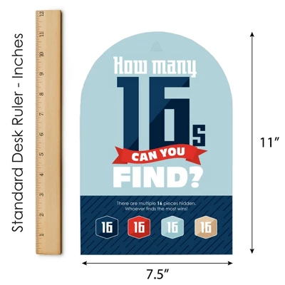 Big Dot Of Happiness Boy 16th Birthday - Sweet Sixteen Birthday Party Scavenger Hunt - 1 Stand And 48 Game Pieces - Hide And Find Game 5 Big Dot Of Happiness Boy 16th Birthday - Sweet Sixteen Birthday Party Scavenger Hunt - 1 Stand And 48 Game Pieces - Hide And Find Game - Image 5