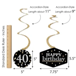 Big Dot Of Happiness Adult 40th Birthday - Gold - Birthday Party Hanging Decor - Party Decoration Swirls - Set Of 40 -Aurora Party Sales GUEST a96f5f58 adba 44bd a28b 58e410f6f4b4