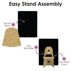 Big Dot Of Happiness Adult 100th Birthday - Gold - Birthday Party 4x6 Picture Display - Paper Photo Frames - Set Of 12 -Aurora Party Sales GUEST a9d6f2c8 e241 46d7 8c18 e6a9de22f11a