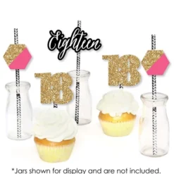 Big Dot Of Happiness Chic 18th Birthday - Pink, Black And Gold - Paper Straw Decor - Birthday Party Striped Decorative Straws - Set Of 24 6 Big Dot Of Happiness Chic 18th Birthday - Pink, Black And Gold - Paper Straw Decor - Birthday Party Striped Decorative Straws - Set Of 24 -Aurora Party Sales GUEST aa615b84 dced 44a9 b513 d196c687b3ca
