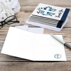 Big Dot Of Happiness Blue Elegant Cross - Boy Religious Party Thank You Cards (8 Count) -Aurora Party Sales GUEST aa8a5182 eefa 4cb3 afe5 e144b99afbd3