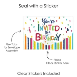 Big Dot Of Happiness Cheerful Happy Birthday - Fill-In Cards - Colorful Birthday Party Fold And Send Invitations - Set Of 8 -Aurora Party Sales GUEST aaf0645e d458 48dc 84af ab834a65cbef