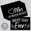 Big Dot Of Happiness Mr. And Mrs. - Photo Prop Signs - Black And White Wedding Or Bridal Shower Announcements - 10 Pieces