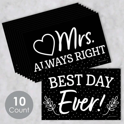 Big Dot Of Happiness Mr. And Mrs. - Photo Prop Signs - Black And White Wedding Or Bridal Shower Announcements - 10 Pieces 1 Big Dot Of Happiness Mr. And Mrs. - Photo Prop Signs - Black And White Wedding Or Bridal Shower Announcements - 10 Pieces