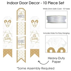 Big Dot Of Happiness It's Twins - Hanging Vertical Paper Door Banners - Gold Twins Baby Shower Wall Decoration Kit - Indoor Door Decor -Aurora Party Sales GUEST abe12627 e9ac 4f22 adee bf7bfd5c136d
