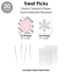 Big Dot Of Happiness Pink Winter Wonderland - Holiday Snowflake Birthday Party And Baby Shower Cupcake Kit Fabulous Favor Party Pack 100 Pc -Aurora Party Sales GUEST ac280107 1d72 4d6c 8271 c914479744d7