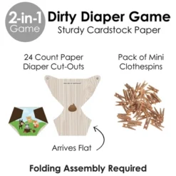 Big Dot Of Happiness Woodland Creatures - Baby Shower Conversation Starter - 2-in-1 Dirty Diaper Game - Set Of 24 -Aurora Party Sales GUEST aca28c90 399e 4e8f aca0 7f15f6842d49
