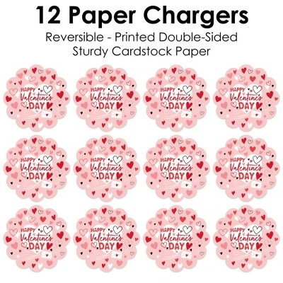 Big Dot Of Happiness Happy Valentine’s Day - Valentine Hearts Party Round Table Decorations - Paper Chargers - Place Setting For 12 4 Big Dot Of Happiness Happy Valentine’s Day - Valentine Hearts Party Round Table Decorations - Paper Chargers - Place Setting For 12 - Image 4