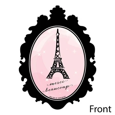 Big Dot Of Happiness Paris, Ooh La La - Shaped Thank You Cards - Paris Themed Baby Shower Or Birthday Party Thank You Cards With Envelopes - Set Of 12 2 Big Dot Of Happiness Paris, Ooh La La - Shaped Thank You Cards - Paris Themed Baby Shower Or Birthday Party Thank You Cards With Envelopes - Set Of 12 - Image 2