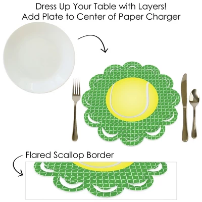 Big Dot Of Happiness You Got Served Tennis - Baby Shower Or Tennis Ball Birthday Party Round Table Decorations - Paper Chargers Place Setting For 12 6 Big Dot Of Happiness You Got Served Tennis - Baby Shower Or Tennis Ball Birthday Party Round Table Decorations - Paper Chargers Place Setting For 12 - Image 6