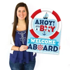 Big Dot Of Happiness Ahoy It's A Boy - Party Decorations - Nautical Baby Shower Welcome Yard Sign -Aurora Party Sales GUEST aee11c34 85c6 4863 9f04 c40cbc925ae7