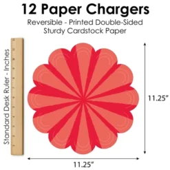 Big Dot Of Happiness Red Stripes - Simple Party Round Table Decorations - Paper Chargers - Place Setting For 12 -Aurora Party Sales GUEST aef0bcd4 2768 4c84 b438 c542c29298c3