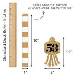 Big Dot Of Happiness We Still Do - 50th Wedding Anniversary - 90 Chain Links & 30 Paper Tassels Decoration Kit - Party Paper Chains Garland - 21 Feet -Aurora Party Sales GUEST aeff9ae4 061d 4a28 a3f6 1fd1a1d19256