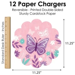 Big Dot Of Happiness Beautiful Butterfly - Floral Baby Shower Or Birthday Party Round Table Decorations - Paper Chargers - Place Setting For 12 -Aurora Party Sales GUEST af5c5384 c8c1 4c18 ab2b 1bd9efeb1d0d
