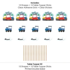 Big Dot Of Happiness Cars, Trains, And Airplanes - Transportation Birthday Party Centerpiece Sticks - Table Toppers - Set Of 15 -Aurora Party Sales GUEST af768017 59a7 4fae b8e7 4cc706f05093