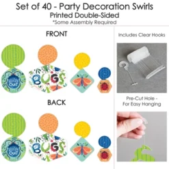Big Dot Of Happiness Buggin' Out - Bugs Birthday Party Hanging Decor - Party Decoration Swirls - Set Of 40 -Aurora Party Sales GUEST af8c0a5d 988a 409c 83f8 9edea34ac363