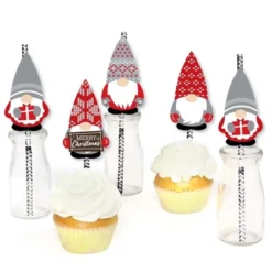 Big Dot Of Happiness Christmas Gnomes - Paper Straw Decor - Holiday Party Striped Decorative Straws - Set Of 24 -Aurora Party Sales GUEST af8e03c7 eff3 441c a4d3 80d298ce4c0a