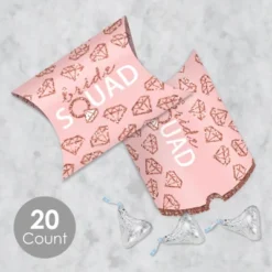 Big Dot Of Happiness Bride Squad - Favor Gift Boxes - Rose Gold Bridal Shower Or Bachelorette Party Petite Pillow Boxes - Set Of 20