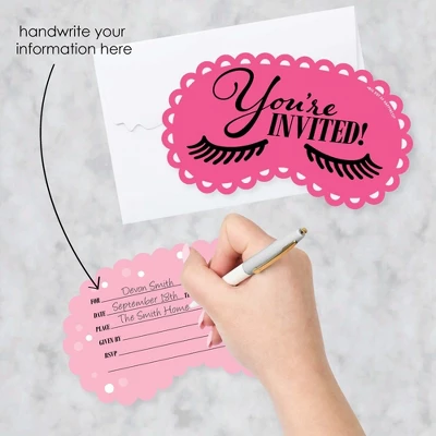 Big Dot Of Happiness Spa Day - Shaped Fill-In Invitations - Girls Makeup Party Invitation Cards With Envelopes - Set Of 12 1 Big Dot Of Happiness Spa Day - Shaped Fill-In Invitations - Girls Makeup Party Invitation Cards With Envelopes - Set Of 12